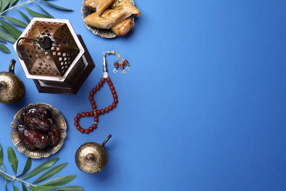 flat lay composition with arabic lantern and snack 2026 01 15 10 04 43 utc