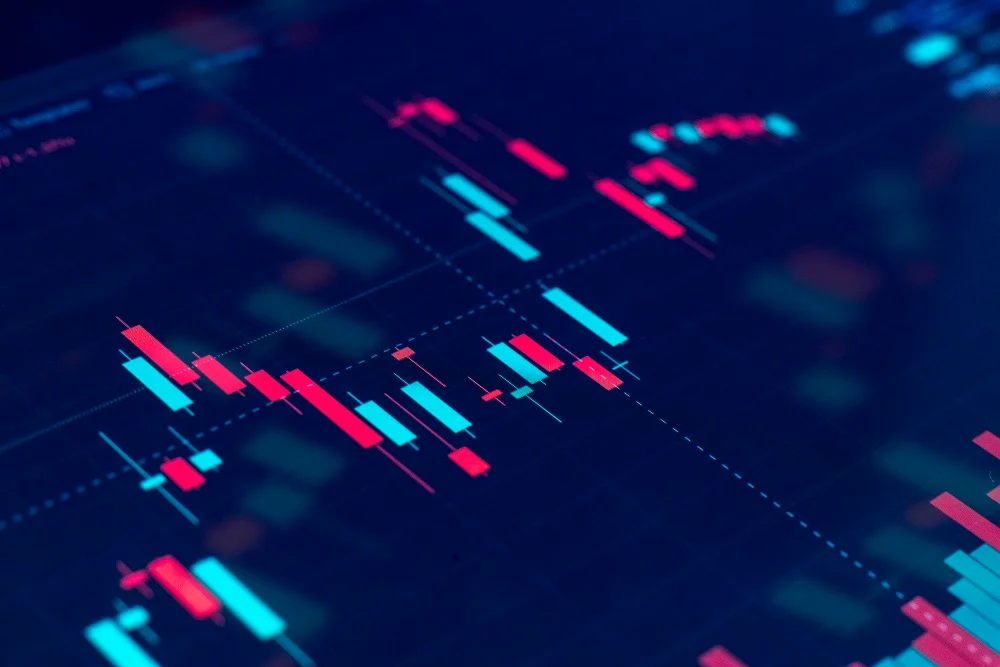 a close up monitor screen with chart of stock grap 2026 03 17 04 58 04 utc