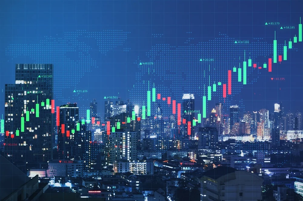 abstract glowing forex chart on night city backgro 2026 01 11 08 36 41 utc