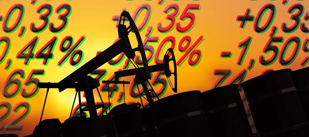 abstract oil pumps and falling stocks on sunset ba 2026 03 26 05 30 24 utc
