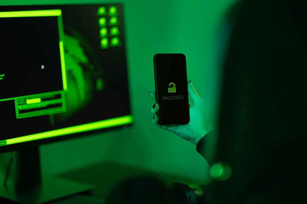 cyber security concept showing hacker break into m 2026 03 20 03 03 45 utc