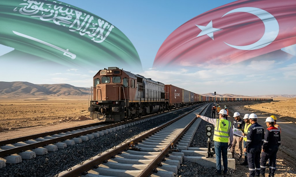 سعودی ترک ریلوے منصوبہ مشرق وسطیٰ تجارت نقشہ