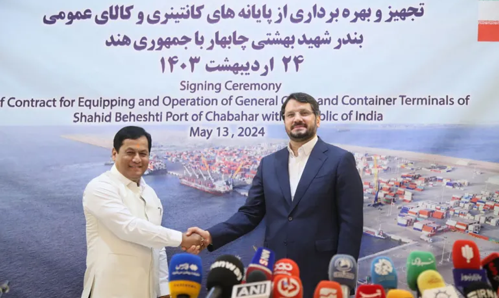 ایران میں واقع چابہار بندرگاہ اور امریکی پابندیاں کے اثرات کو ظاہر کرتا ہوا نقشہ