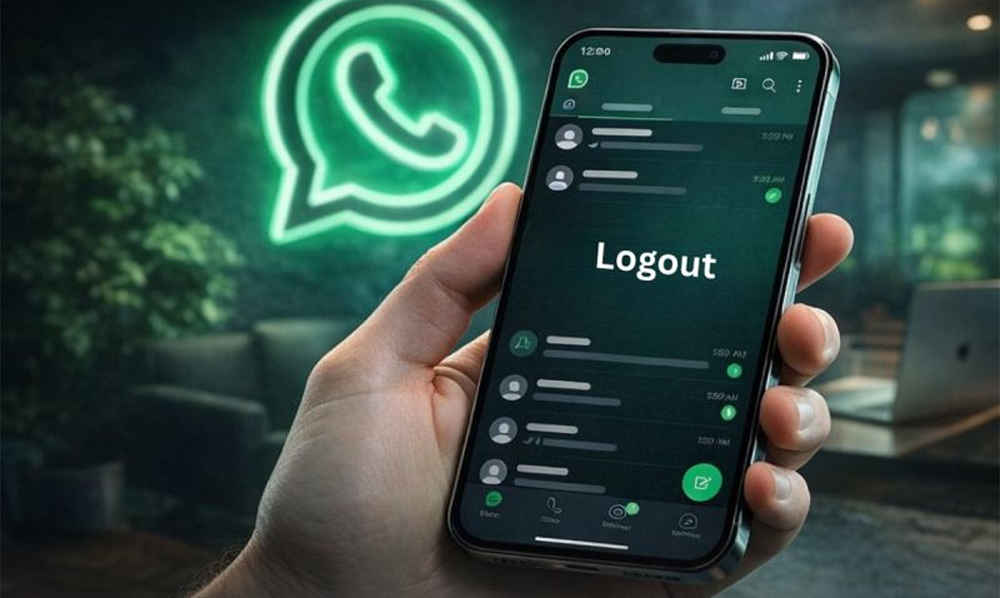 واٹس ایپ کے نئے لاگ آؤٹ فیچر کا علامتی منظر