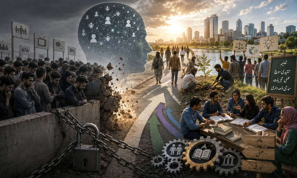 اجتماعی شعور اور معاشرتی تبدیلی، انسانی اقدار، سماجی دباؤ اور تنقیدی سوچ کے مابین تعلق کا فکری خاکہ