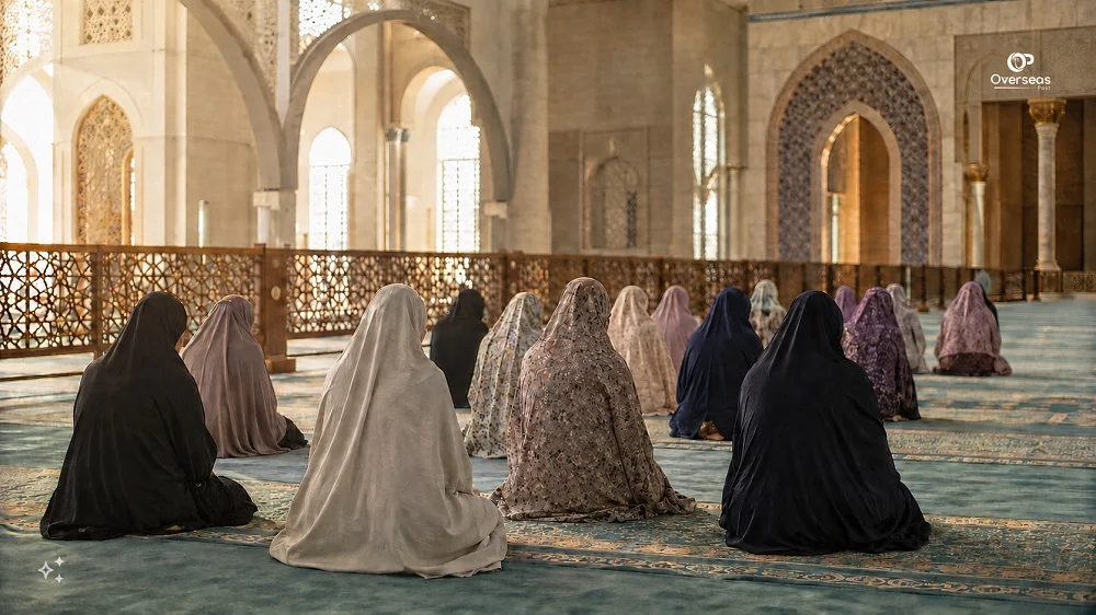 Muslim women in mosques