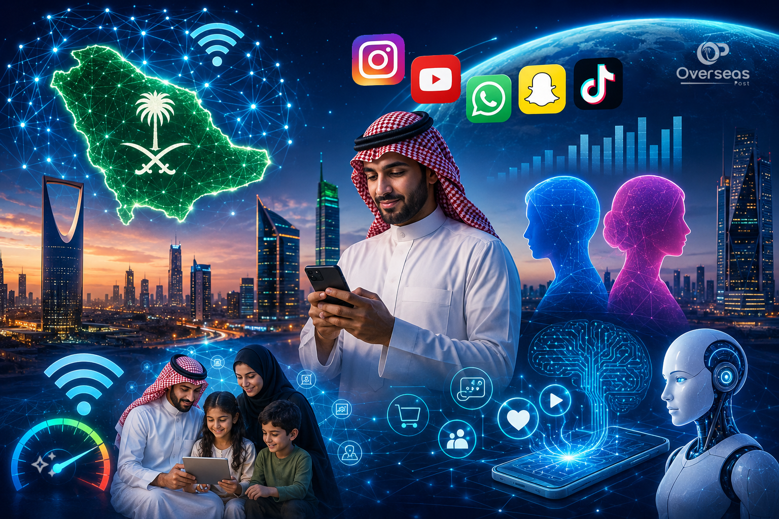 سعودی موبائل ایپس اور انٹرنیٹ سوشل میڈیا استعمال رپورٹ