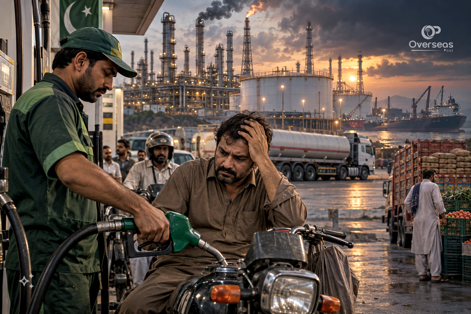 پاکستان میں پیٹرول کی قیمت اور فیول اسٹیشن پر ایندھن ڈلوانے کا منظر