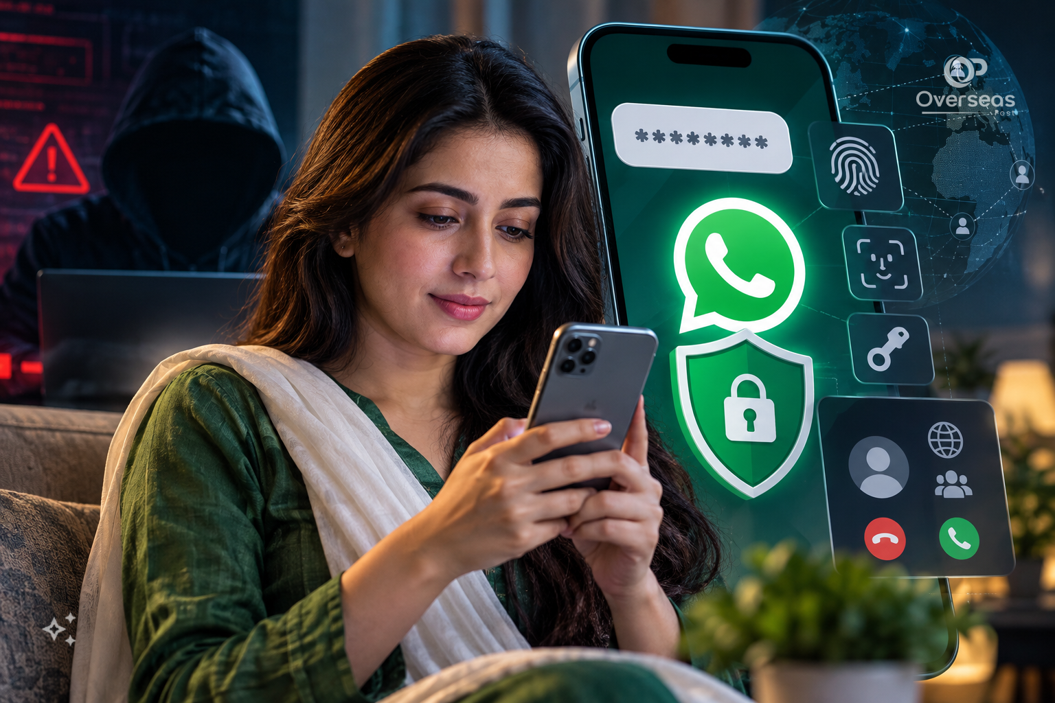 واٹس ایپ ہیکنگ سے بچاؤ اور اکاؤنٹ سیکیورٹی سیٹنگز کا تصویری خاکہ