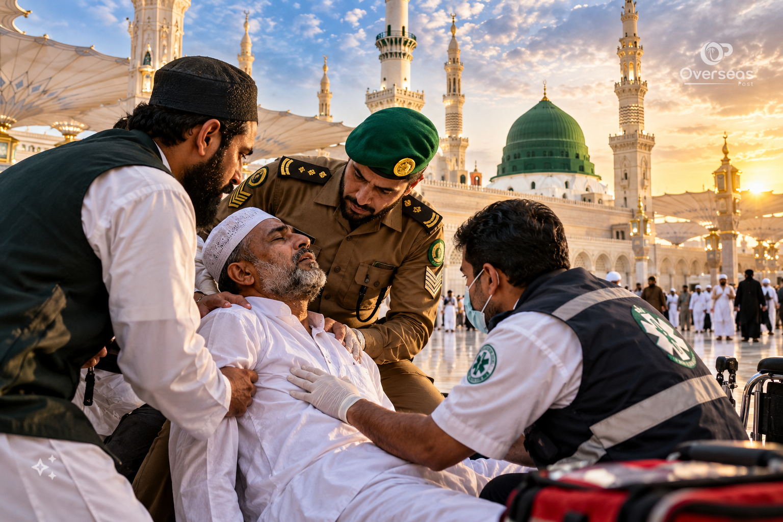 مسجد نبوی میں سعودی ہلال احمر کی طبی امدادی ٹیم اور ایمبولینس سروس