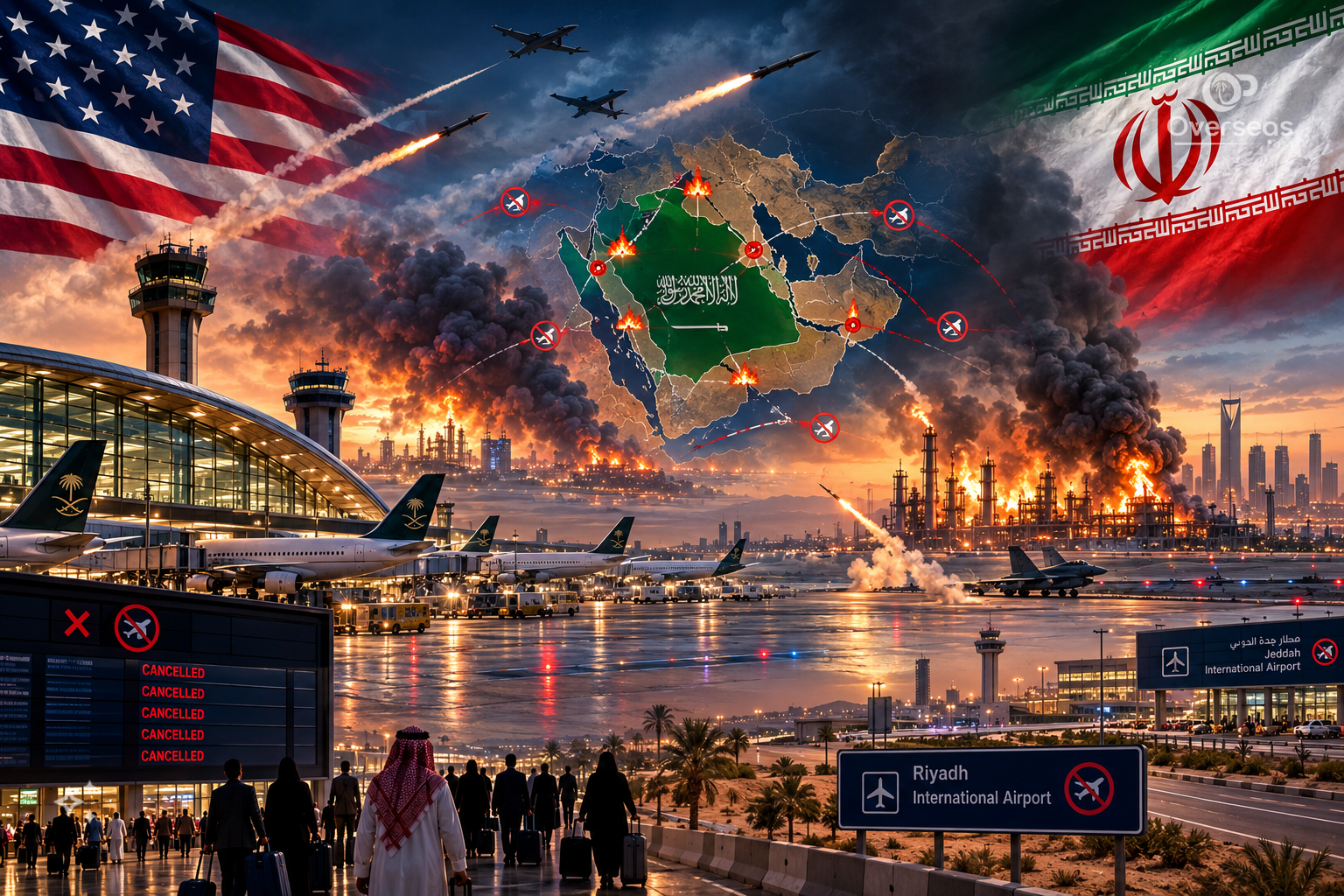 مشرق وسطیٰ میں فضائی محاصرہ اور سعودی ہوائی اڈے پر سیکیورٹی کے انتظامات